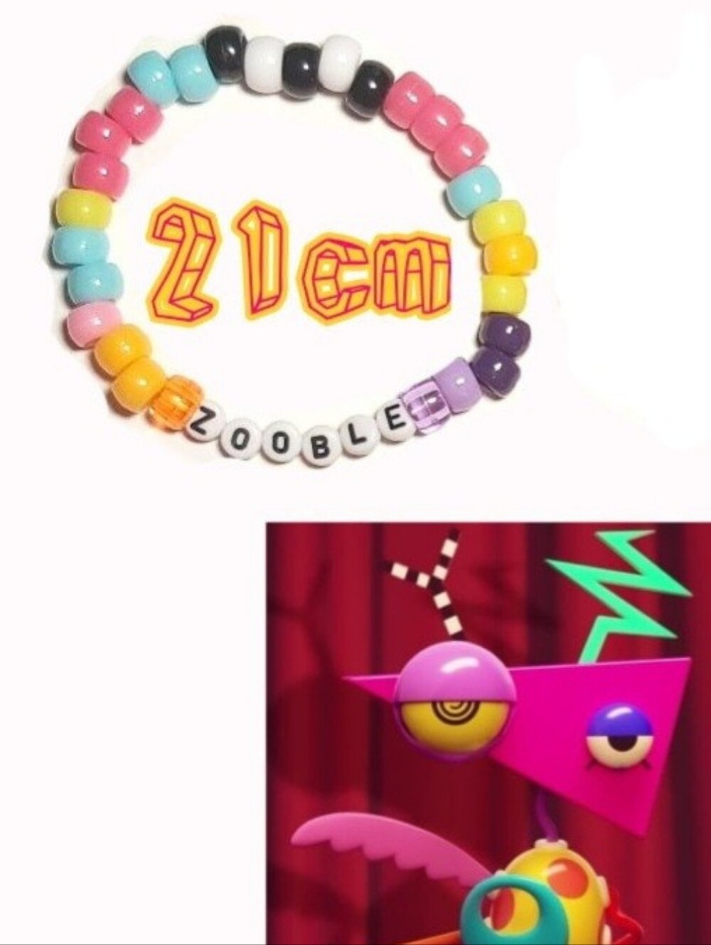 'Zooble' The Amazing Digital Circus Handmade Kandi Beaded Bracelet